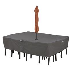 Classic Accessories 55-801-045101-EC Rectangular, Oval Patio Table & Chairs Cover With Umbrella Hole