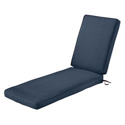 Classic Accessories 62-001-INDIGO-EC Montlake FadeSafe Patio Chaise Lounge Cushion - Heather Indigo Blue