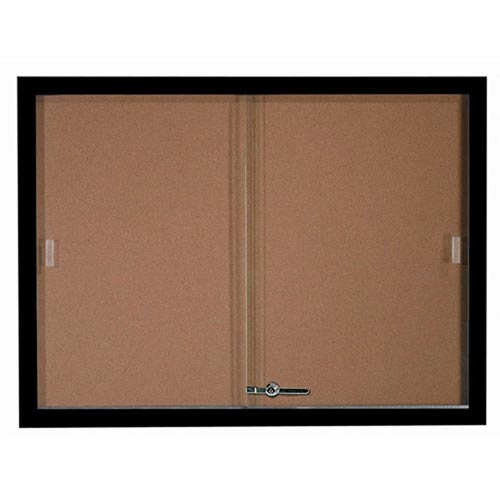 Aarco Products SBC3648BK Enclosed Bulletin Board Cork with Aluminum Frame - Black