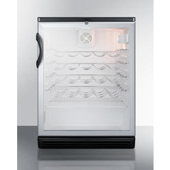 Summit Appliance SWC6GBL 1.3V One Section Wine Cooler with Glass Door - Black