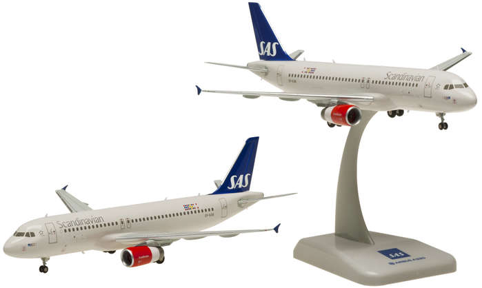 Hogan Wings 1-200 Commercial Models HG30022G 1-200 SAS A320 Die-Cast REG No. OY-KAN with Gear