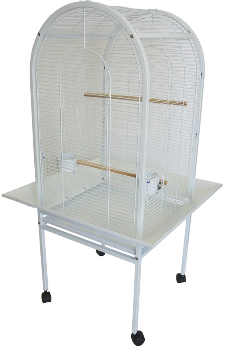 YML ER2222WHT 0.5 in. Bar Spacing Dome Top Parrot Bird Cage, White - 22 x 22 in.