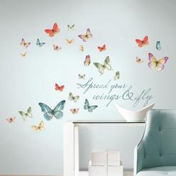 RoomMates RMK3263SCS Lisa Audit Butterfly Quote Peel & Stick Wall Decals