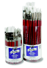 Sax Optimum White Taklon Long Varnished Wood Handle Paint Brush Set- Set - 72