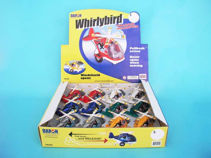 Daron TM408 Whirly Bird Pullback Helicopter 12 Pieces