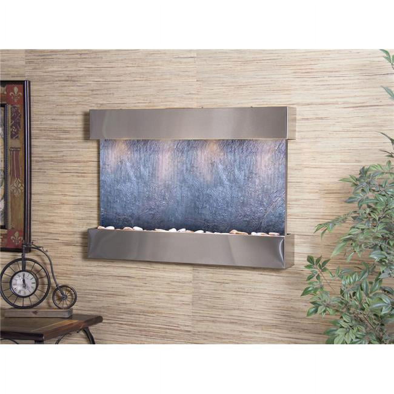 Adagio RCS2011 Reflection Creek Stainless Steel Black Featherstone Wall Fountain
