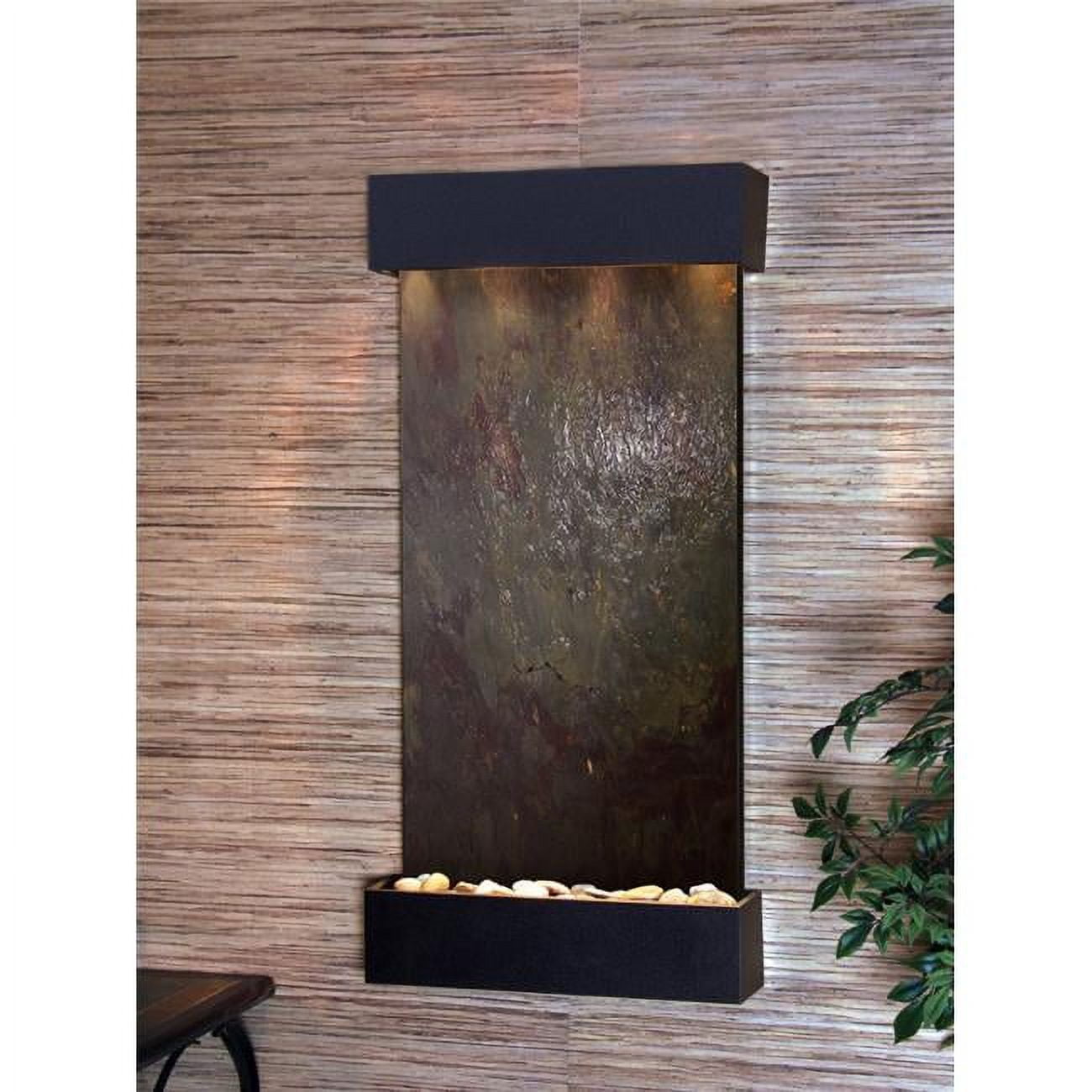 Adagio WCS1714 Whispering Creek Textured Black Multicolor Featherstone Wall Fountain