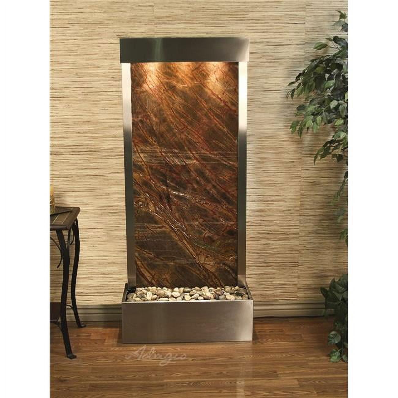 Adagio HRF2006 Harmony River Flush Mount Stainless Steel Brown Marble Wall Fountain