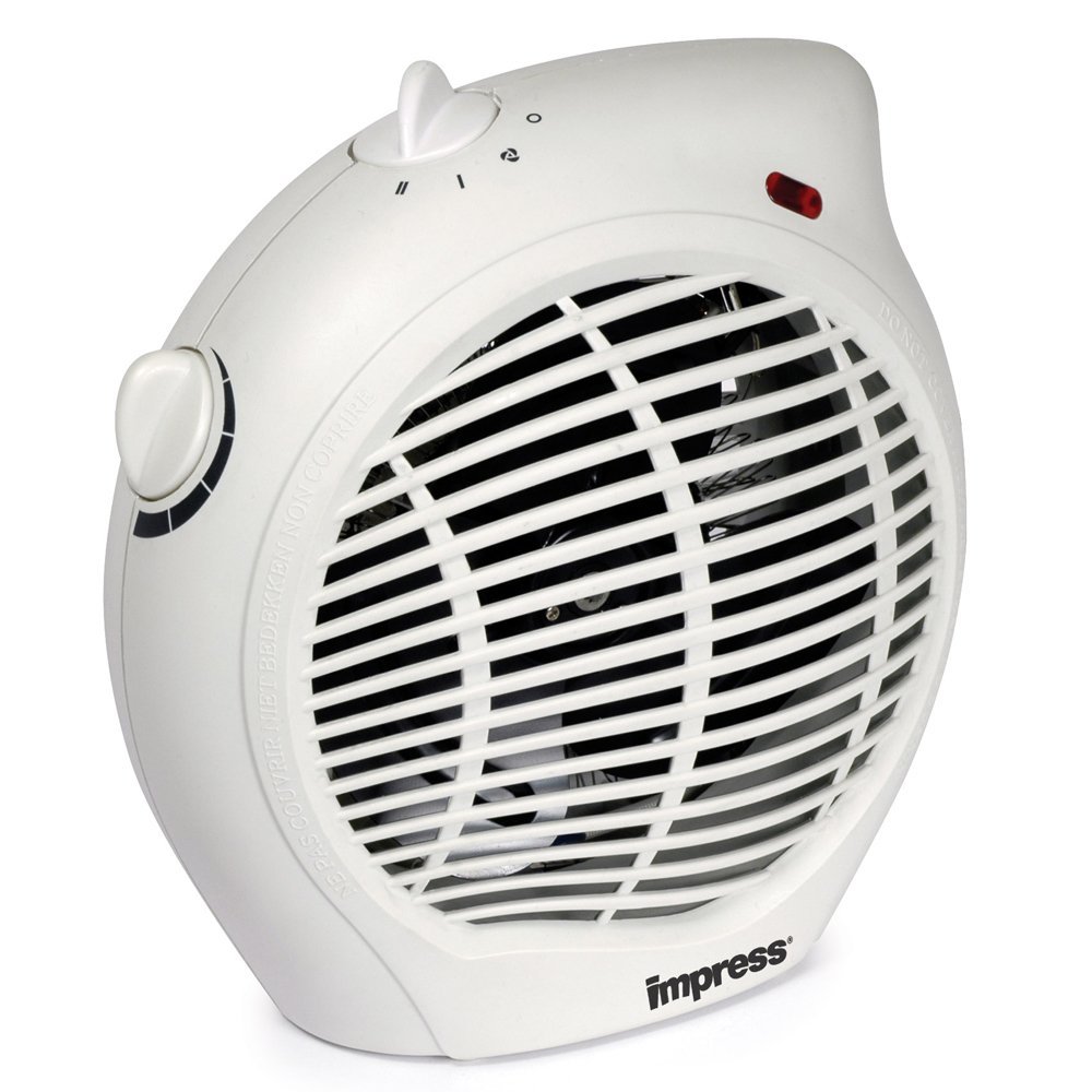 Impres IM-701 WHT 1500-Watt Compact Fan Heater with Adjustable Thermostat