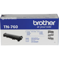 Brother Genuine TN-760 High Yield Toner Cartridge - Black - Laser - High...