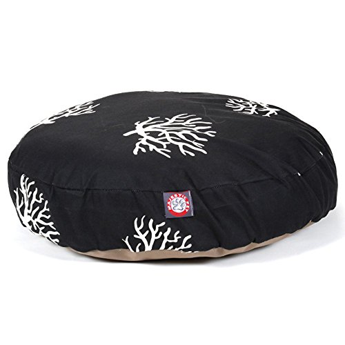 River Soap Company MajesticPet 788995506072 30 in. Coral Round Pet Bed, Black - Small