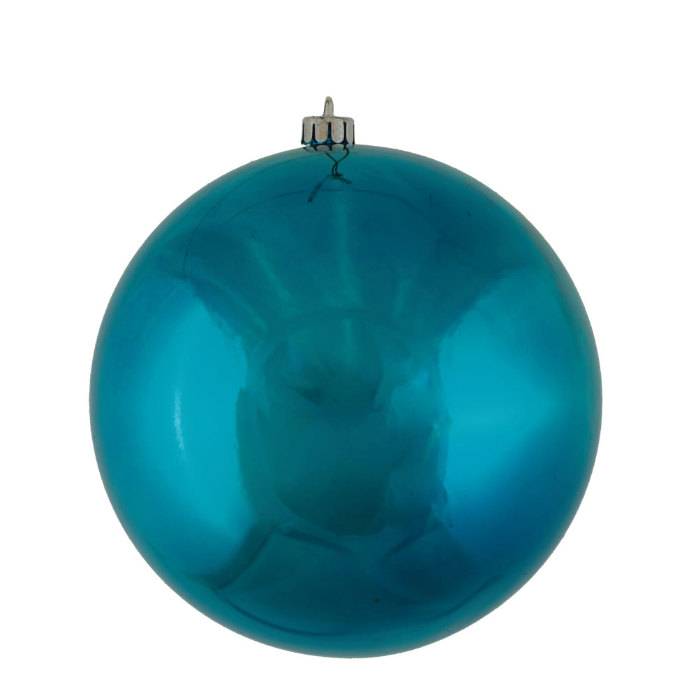 Drop Ship Baskets Sea Blue Shiny UV Drilled Cap Ball Ornament, 10 in.
