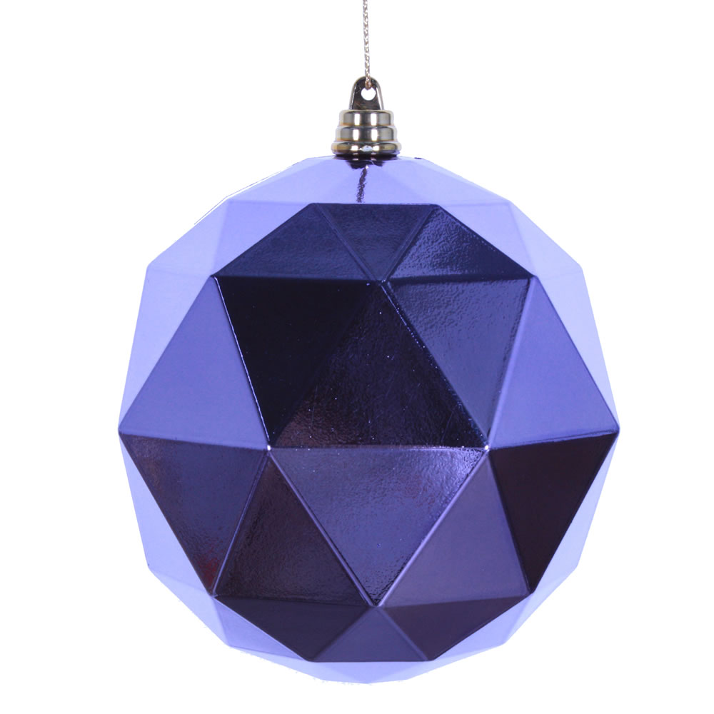 Vickerman M177586DS 8 in. Lavender Shiny Geometric Christmas Ornament Ball