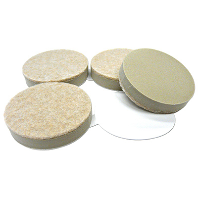 Richelieu America 235698 1.5 in. TruGuard Round Self Leveling Heavy Duty Self Adhesive Felt Pads, Tan - Pack of 4