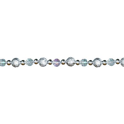 Dyno Seasonal Solutions 238829 8 ft. Traditions Bead Garland - Sterling&#44; Iridescent & Silver