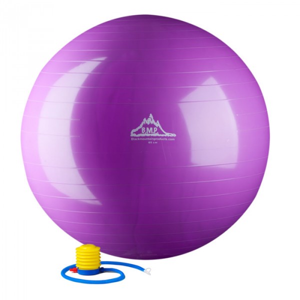 BLACK MOUNTAIN PRODUCTS 65cm Purple Gym Ball 65 cm. Static Strength Exercise Stability Ball- Purple