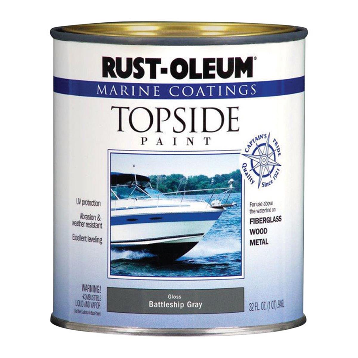 Rust-Oleum 15816 1 qt. Gloss Marine Topside Paint Battleship Gray