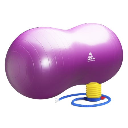 BLACK MOUNTAIN PRODUCTS Peanut Ball Purple 1000 lbs Peanut Stability Ball with Pump, Purple