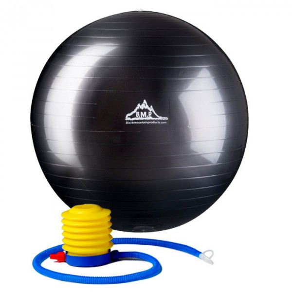 BLACK MOUNTAIN PRODUCTS 75cm Black Gym Ball 75 cm. Static Strength Exercise Stability Ball- Black