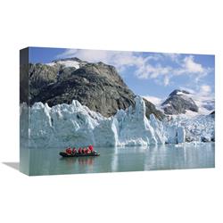 JensenDistributionServices 12 x 18 in. Tourists At Glacier, Southern Greenland Fjords, Prins Christian Sound, Greenland Art Print - Tui De Roy
