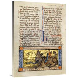 Global Gallery GCS-454753-3040-142 30 x 40 in. A Crocodile & a Hydrus Art Print - Franco-Flemish 13th Century