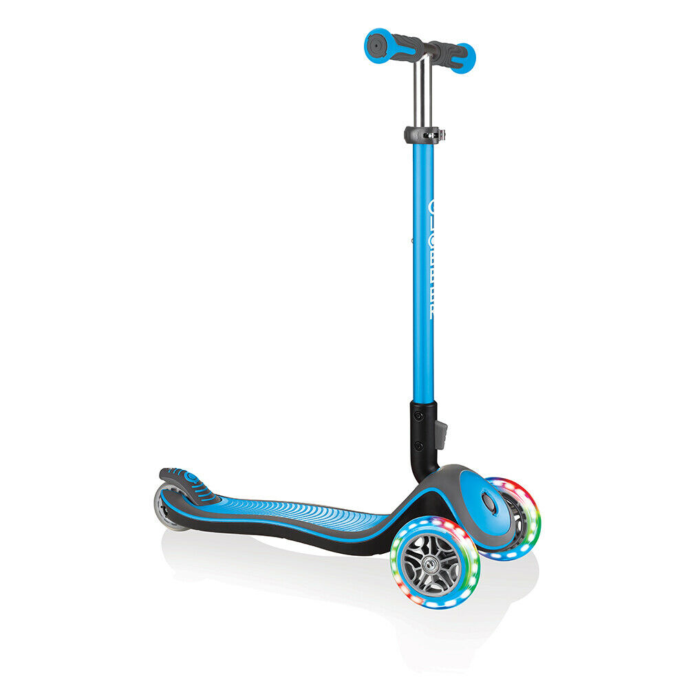 Globber 444-401 Elite Deluxe Scooter with Lights, Sky Blue