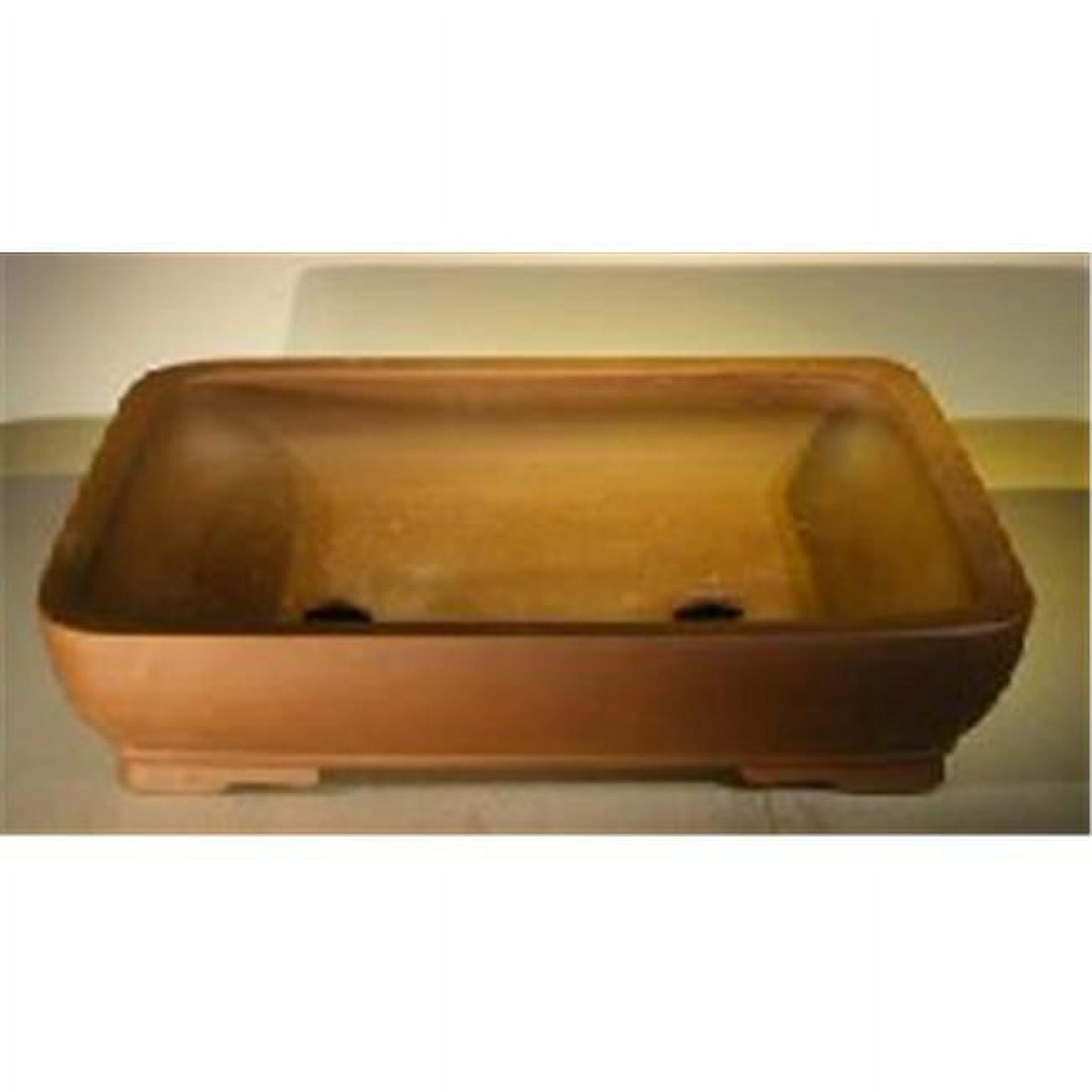 Bonsai Boy L331 16 x 13 x 4 in. Unglazed Ceramic Bonsai Pot, Tan - Rectangle