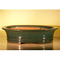 Bonsai Boy L270 14 x 11.5 x 4 in. Ceramic Bonsai Pot&#44; Green - Oval