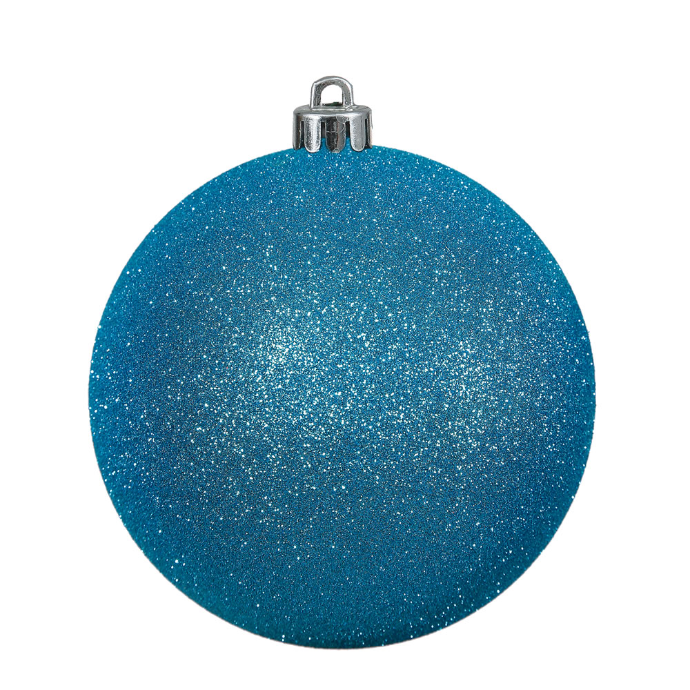 Vickerman N590612DG 2.4 in. Turquoise Glitter Ball Christmas Ornament  24 per Bag