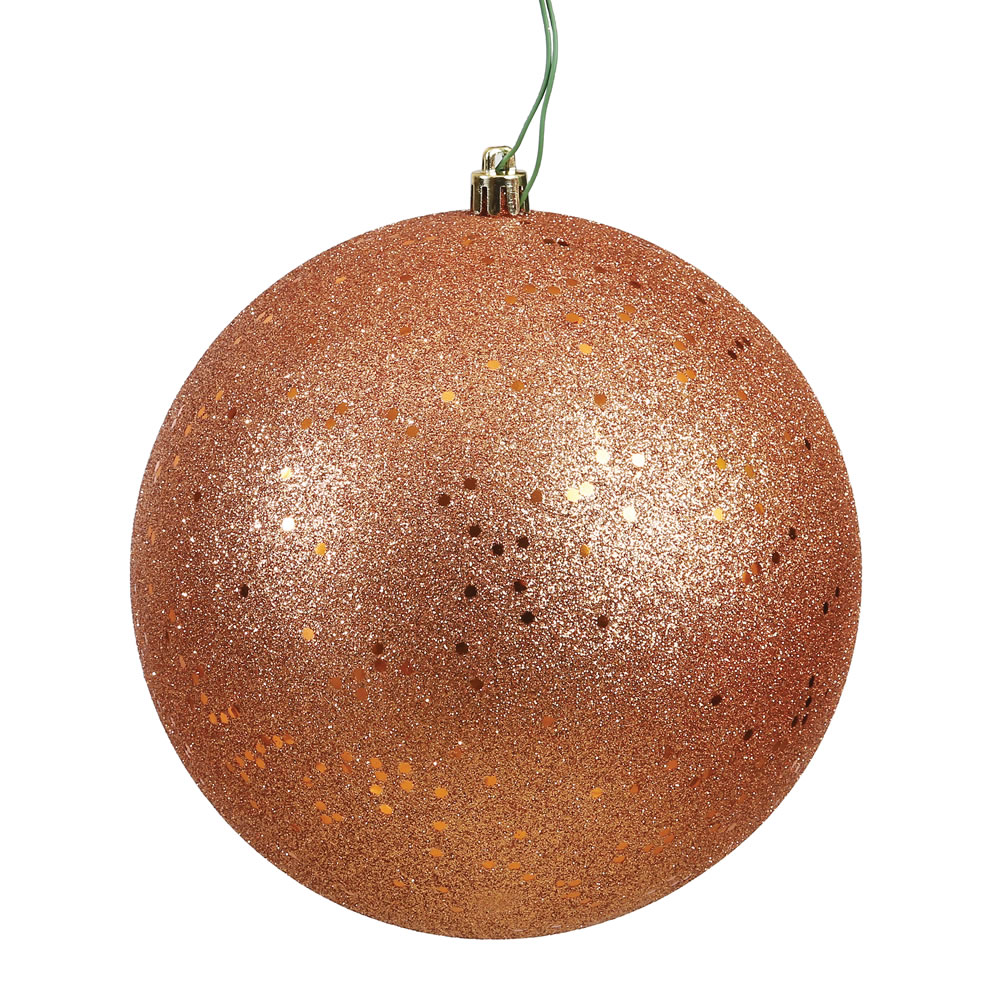 Vickerman N591558DQ Rose Gold Sequin Drilled Ball Ornament, 6 in. - 4 per Bag