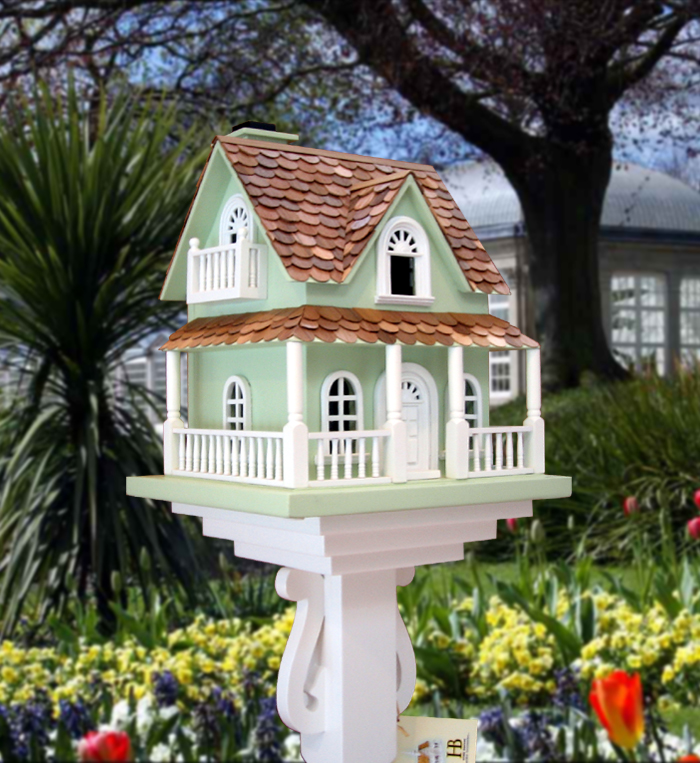 Home Bazaar Hand-made Hobbit House Mint Green Bird House - Big Bird House - Home Decor