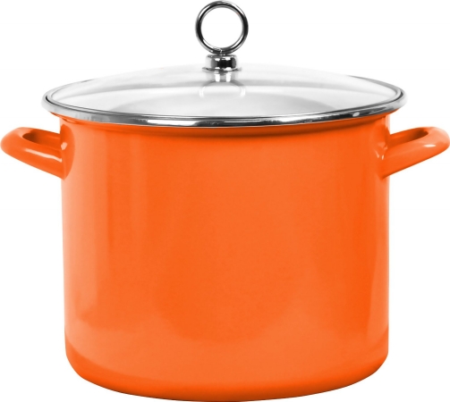 Reston Lloyd 78500 8 Qt Stock Pot with Glass Lid  Orange