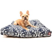 Majestic Pet 78899551607 French Quarter Orthopedic Memory Foam Rectangle Dog Pet Bed, Navy Blue - Large