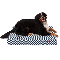 Majestic Pet 78899551629 Navy Chevron Large Orthopedic Memory Foam Rectangle Dog Bed