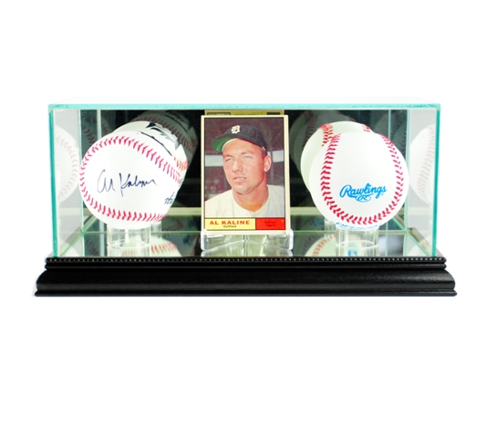 Perfect Cases CRDDB-B Card and Double Baseball Display Case- Black