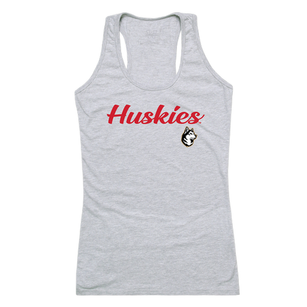 W Republic 557-226-HGY-01 Women Northeastern Huskies Script Tank T-Shirt, Heather Grey - Small