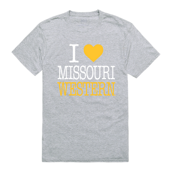 W Republic Products 551-439-HGY-04 Missouri Western State University I Love T-Shirt&#44; Heather Grey - Extra Large