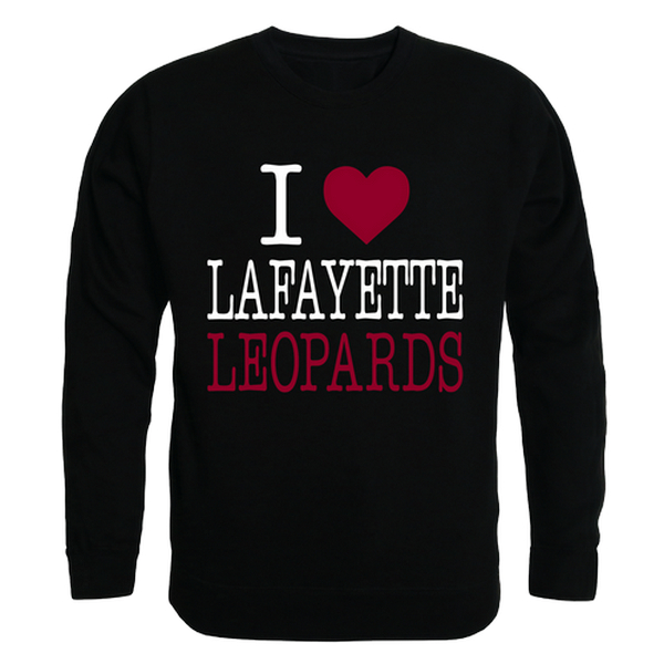 W Republic Products 552-323-BLK-03 Lafayette College I Love Crewneck T-Shirt, Black - Large