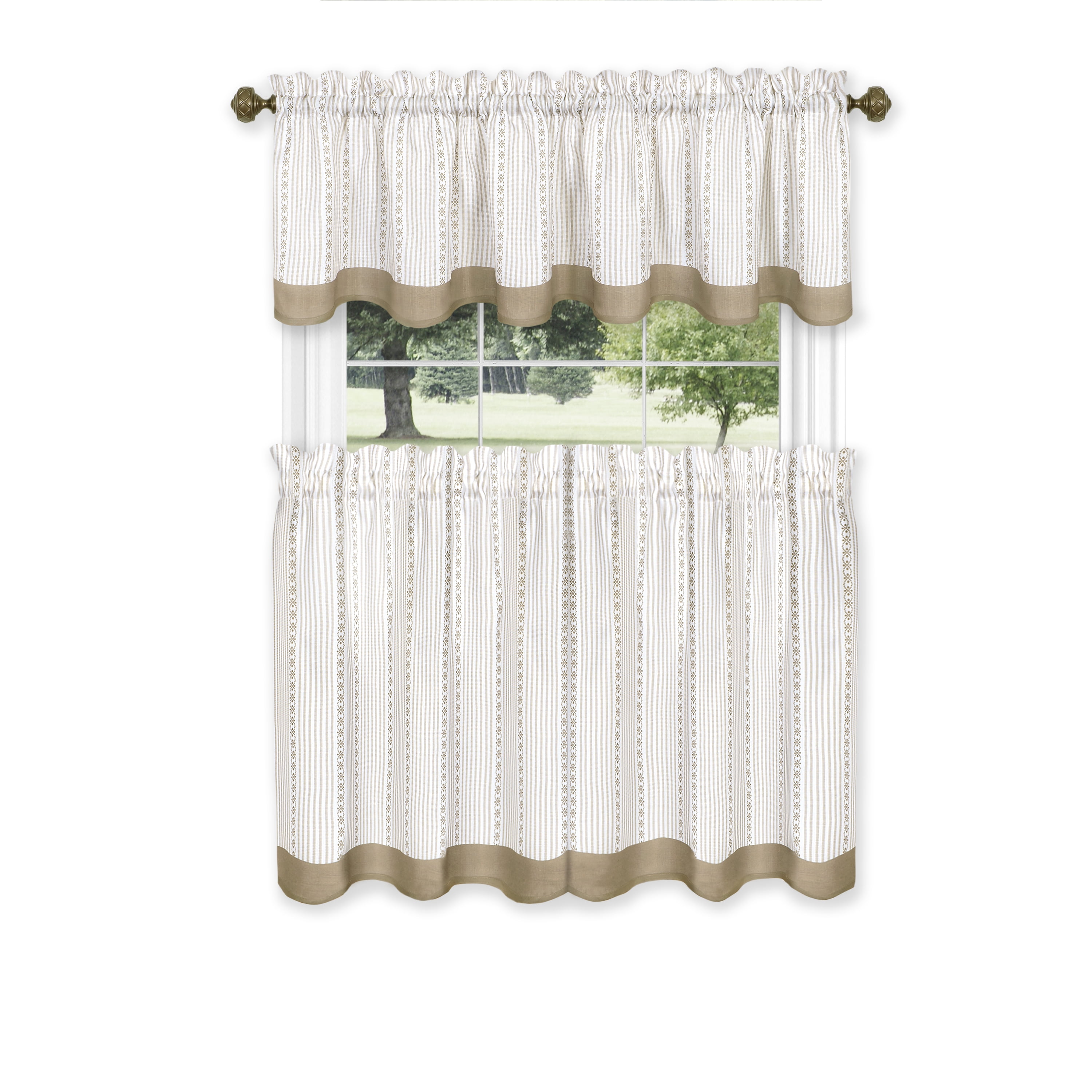 Achim Importing Co. Achim WETV24TP12 58 x 24 in. Westport Window Curtain Tier & Valance Set&#44; Taupe - Pack of 2