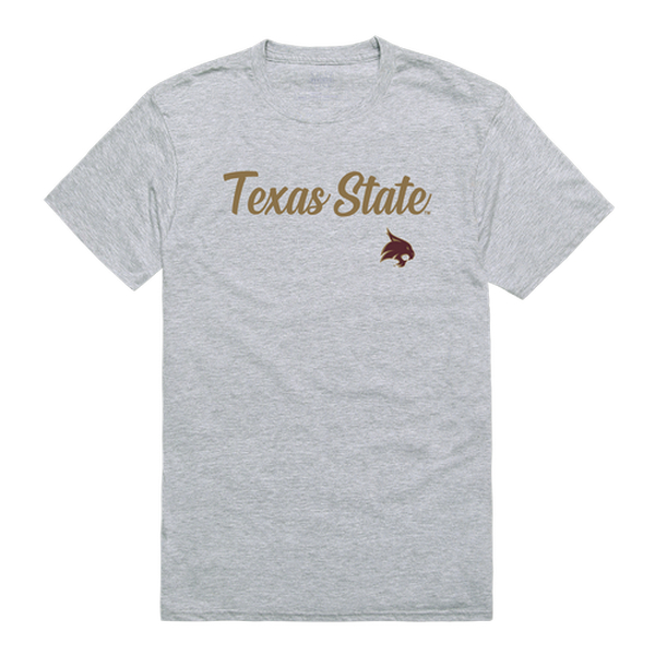 W Republic 554-181-HGY-03 Texas State University Script T-Shirt, Heather Grey - Large