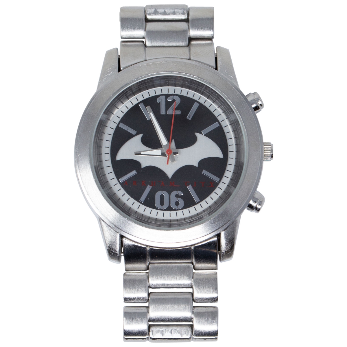 DC Comics 805386 Batman Arkham Symbol Silver Metal Watch