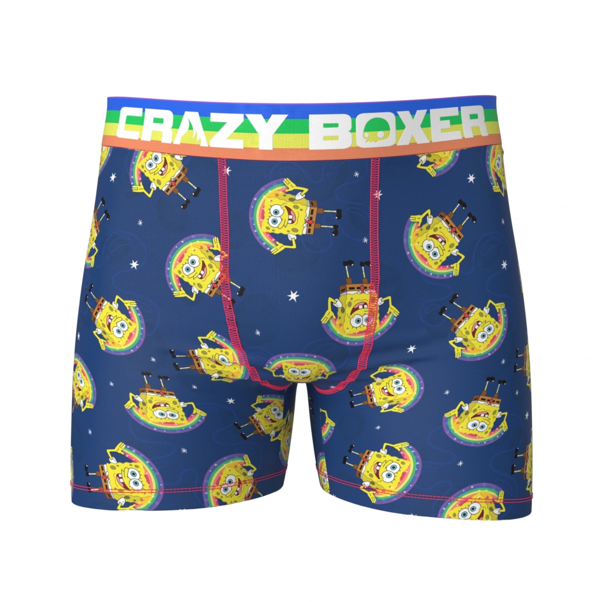 Nickelodeon 810843-large-36-38 Spongebob Squarepants Imagination on Mens Boxer Briefs Shorts - Large 36-38