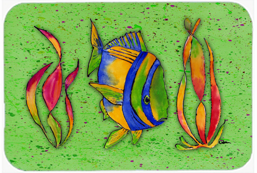 Caroline's Treasures 8568LCB 15 X 12 In. Tropical Fish on Green Glass Cutting Board Large Size