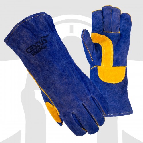 Cestus WeldMax - 7033 2XL Blue Leather Welding Glove - 2 Extra Large