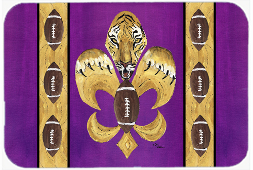 Caroline's Treasures 8205LCB 15 x 12 in. Tiger Football Fleur De Lis Glass Cutting Board - Large