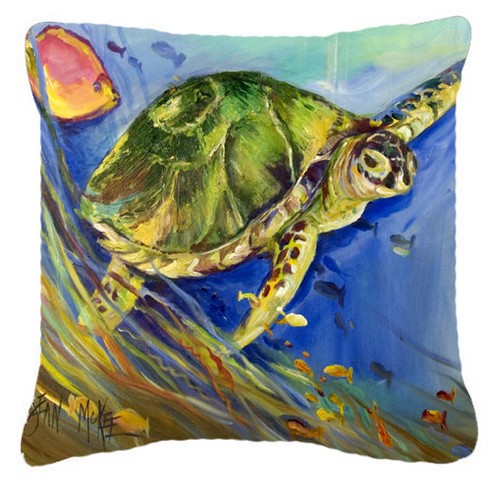 Caroline's Treasures JMK1262PW1818 Loggerhead Sea Turtle Canvas Fabric Decorative Pillow