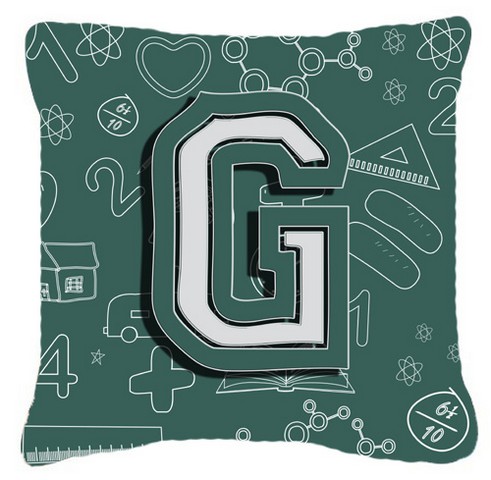 Caroline's Treasures CJ2010-GPW1818 Letter G Back To School Initial Canvas Fabric Decorative Pillow