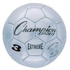 Champion Sports CHSEX3SL 3 Size Extreme Series Soccer Ball - Silver