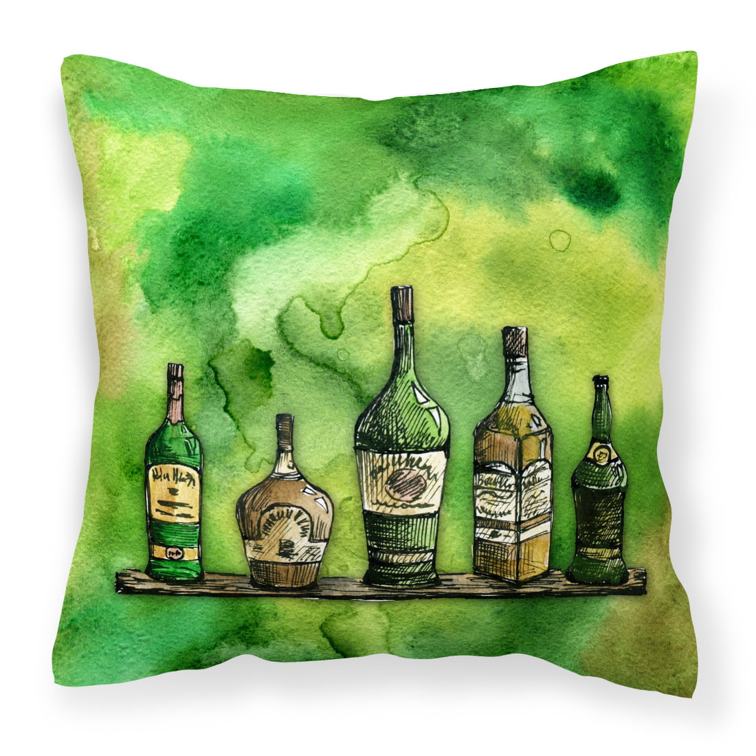 Caroline's Treasures BB5765PW1414 Irish Whiskey Bottle Fabric Decorative Pillow