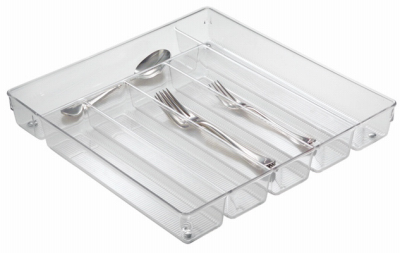 GSI Homestyles 55930 Linus Cutlery Tray, Clear - 13.5 x 13.8 in.